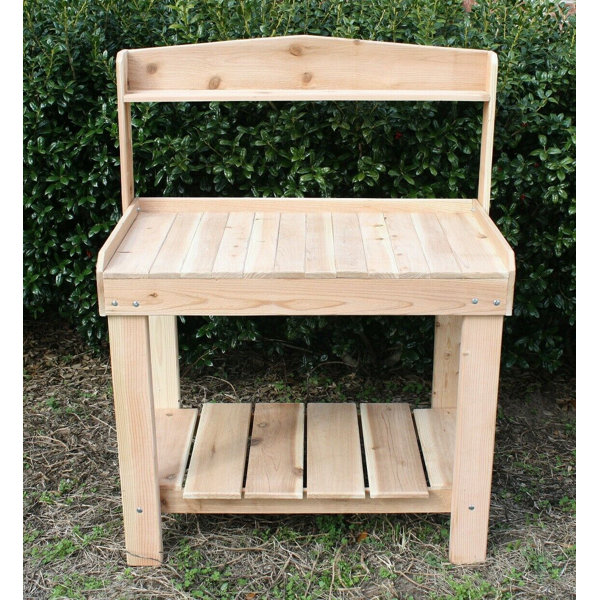 Arlmont & Co. Mueller Style 12 Cedar Potting Bench & Reviews Wayfair